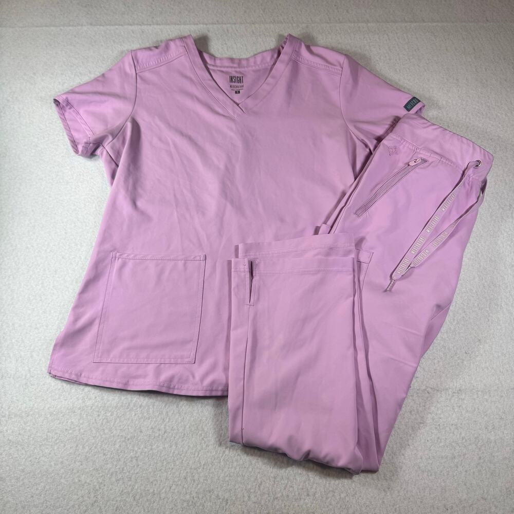 Med Couture Insight Lilac Scrub Set Top MC2411 Sm Bottom 2702P XS Nursing Med